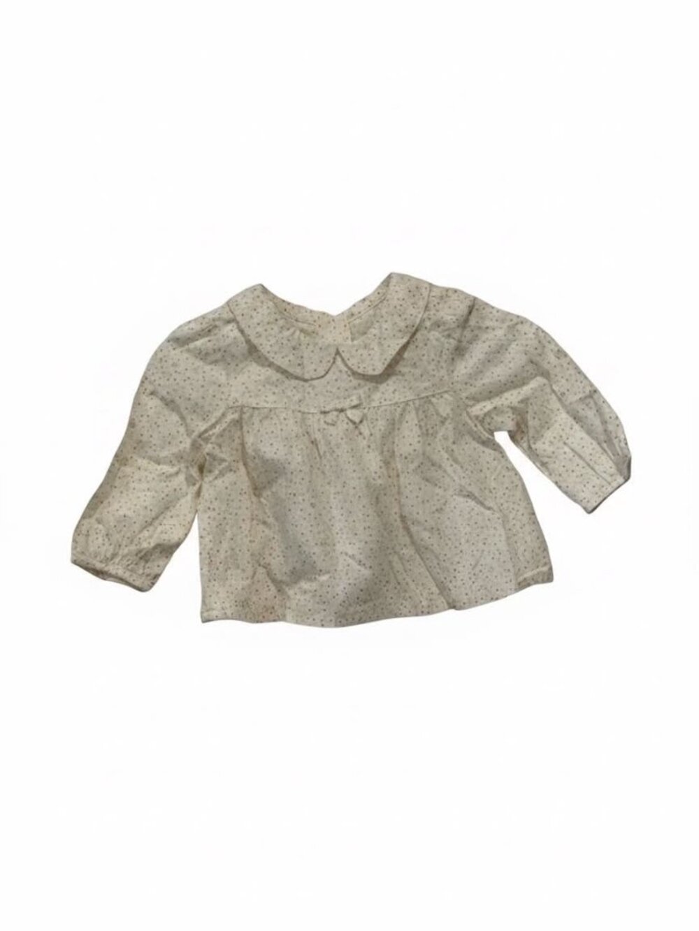 Gymboree NWT Little Panda Ploka Dot & Flower Woven Blouse Peter Pan Collar 3- 6